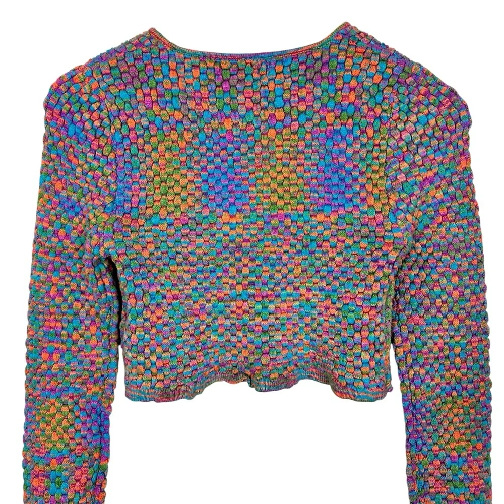 Urban Outfitters Piper Keyhole Textured Knit Long Sleeved Crop Top Sz Medium